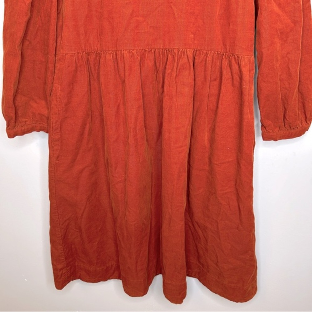 Madewell Rust Colored Corduroy Puff-Sleeve Mini Dress Size‎ XS - Picture 6 of 9